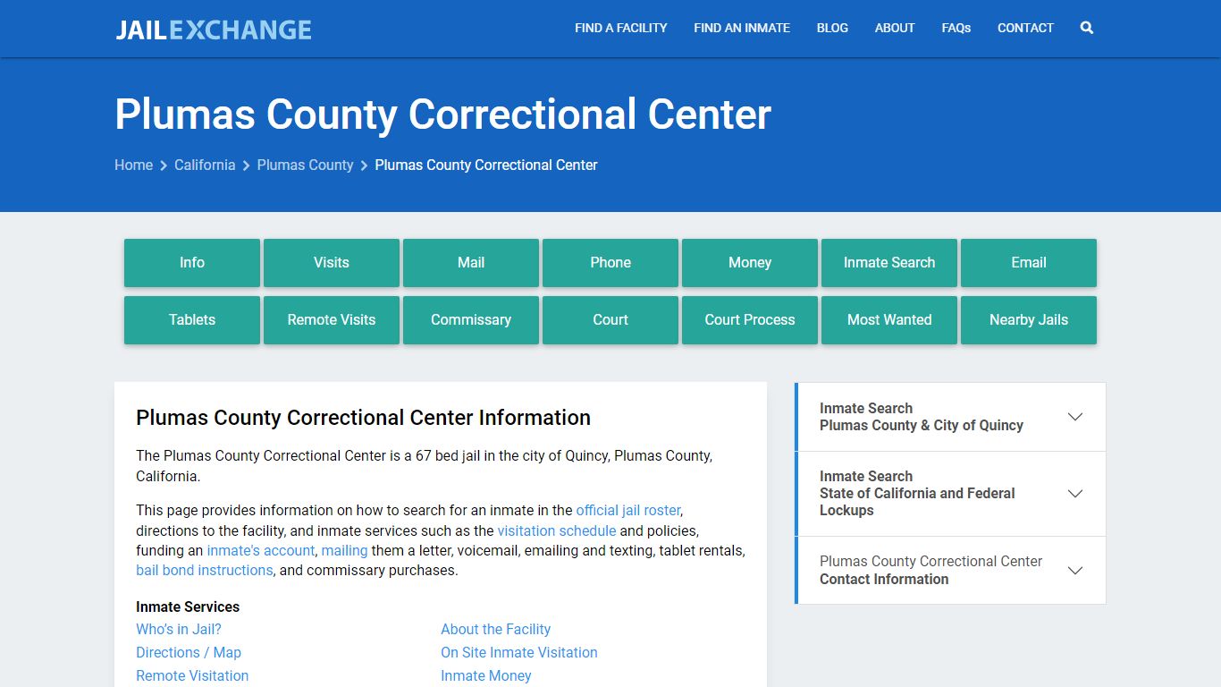 Plumas County Correctional Center - Jail Exchange